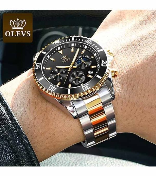 OLEVS Mens Chronograph Stainless Steel Watch - Image 2