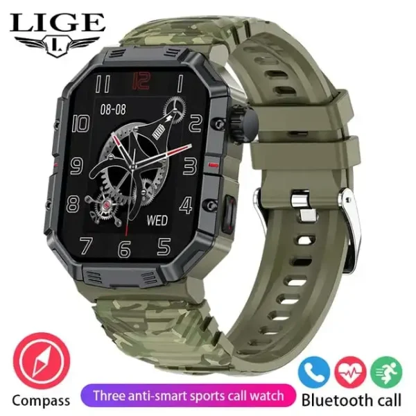 LIGE Military Grade Rugged Waterproof Smartwatch Green