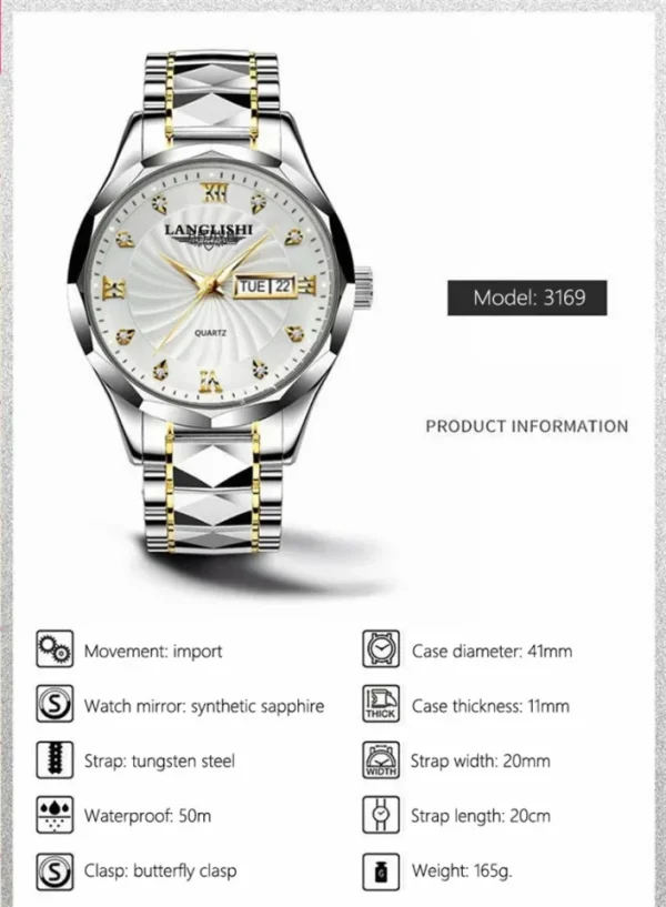 LANGLISHI New Business Quartz Watch - Image 4