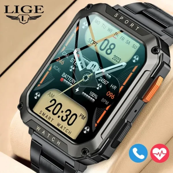 LIGE Military Grade Rugged AOD Smartwatch