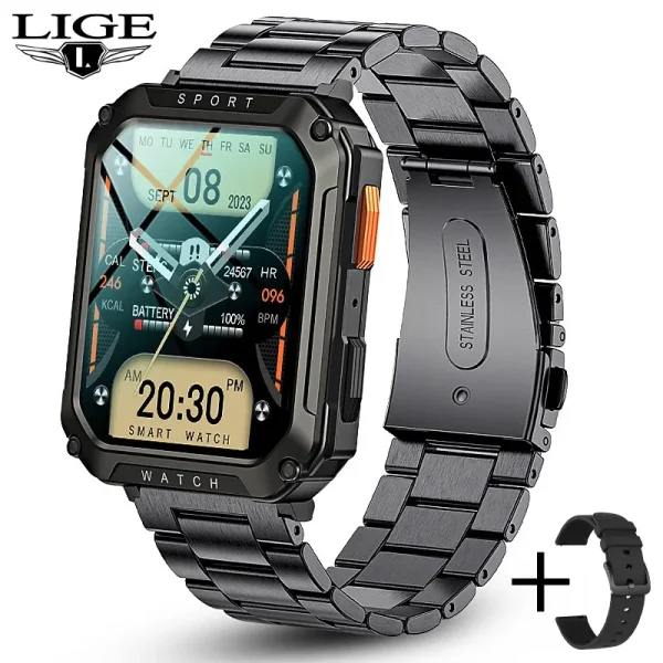 LIGE Military Grade Rugged AOD Smartwatch - Image 2