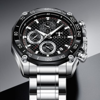 Trsoye Mens Quartz Chronograph Waterproof Watch