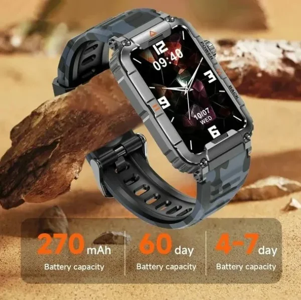 Rugged Camouflage Waterproof Silk Narrow Smart Watch - Image 3