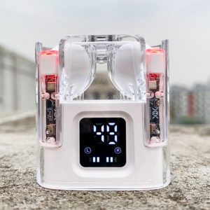 G70 Crystal TWS Bluetooth Earbuds with ENC RGB Gaming Transparent Earbuds