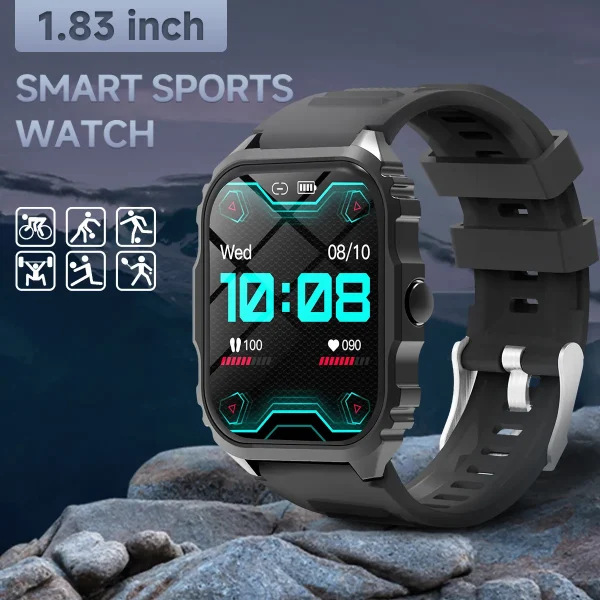 LIGE Multifunctional Bluetooth Calling Heart rate BP Waterproof Rugged Design Smart watch H18 - Image 3