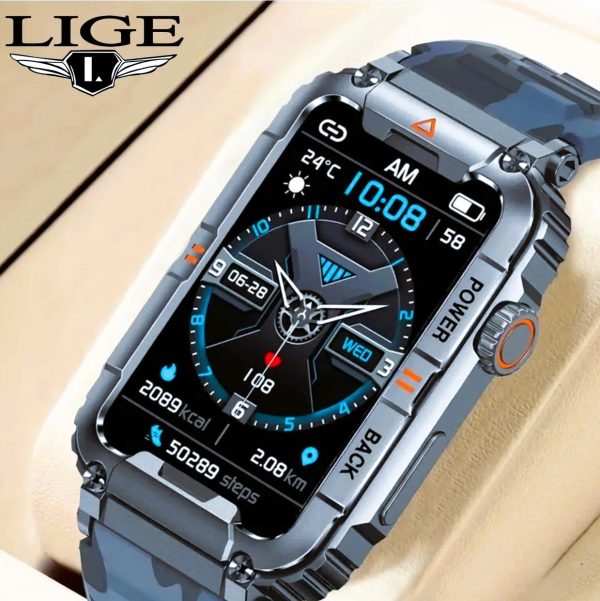Rugged Camouflage Waterproof Silk Narrow Smart Watch
