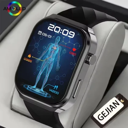 LIGE 3D Curved New AI Healthy Diagnose Smart Watch Blood Lipid Uric Acid Bluetooth Call Blood Pressure Health Smartwatch Men Women