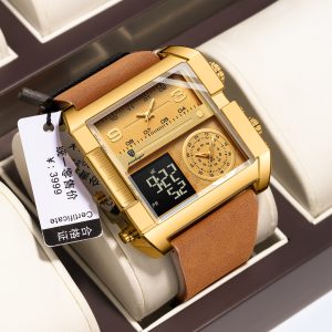 POEDAGAR luxurias men's double display electronic quartz watch