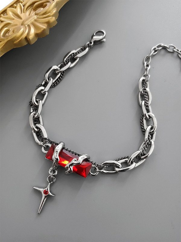 Retro Blue/Red Zircon Star Bracelet