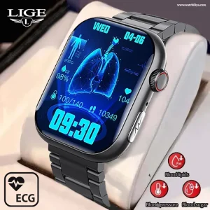 ECG & Blood Sugar Monitoring AI Medical Grade Smartwatch F100